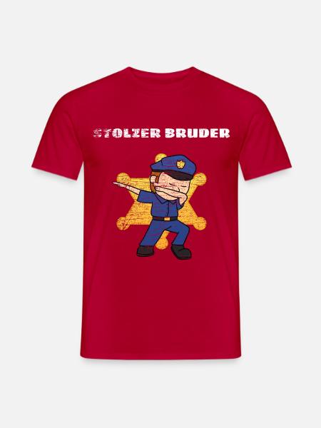 Bruder Polizei - Männer T-Shirt - Rot