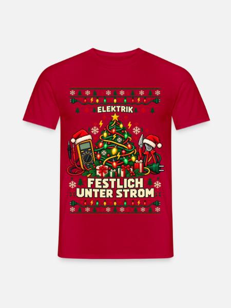 Elektrik - Festlich unter Strom - Männer T-Shirt - Rot