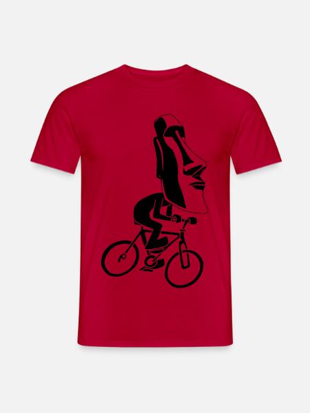 Osterinsel-Fahrradtour (Schwarz) - Männer T-Shirt - Rot