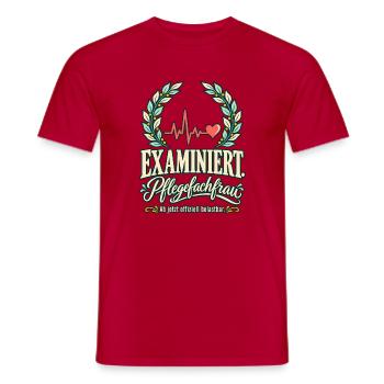 Examiniert Pflegefachfrau belastbar - Männer T-Shirt - Rot - Vorne - AI Model Male 178 dark (178cm)