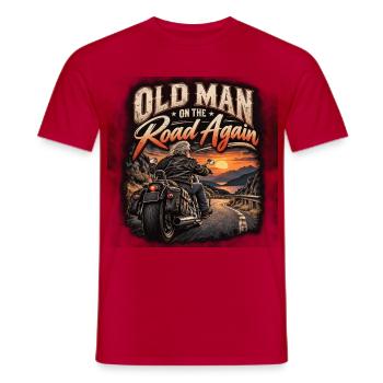 Old Biker - Männer T-Shirt - Rot - Vorne - AI Model Male 178 dark (178cm)