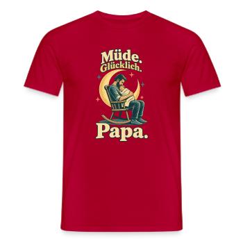 Frischgebackener Papa Schlafmangel Humor - Männer T-Shirt - Rot - Vorne - AI Model Male 178 dark (178cm)