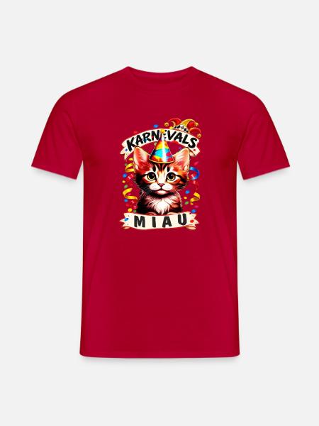 KARNEVALS KÄTZCHEN - Männer T-Shirt - Rot