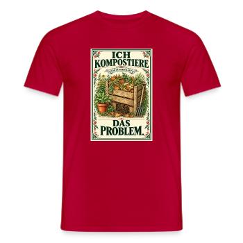 Ich kompostiere das Problem – Vintage-Garten - Männer T-Shirt - Rot - Vorne - AI Model Male 178 dark (178cm)