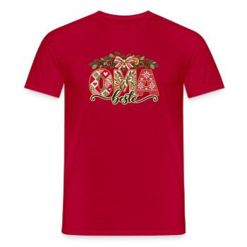 Beste Oma – Weihnachten Patchwork - Männer T-Shirt - Rot - Vorne - AI Model Male 178 dark (178cm)