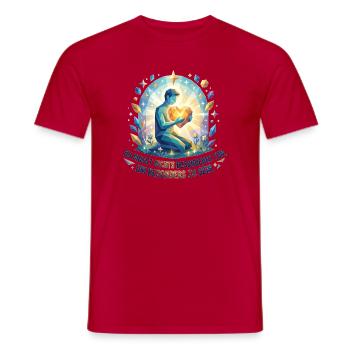 Du_musst_nichts_besonderes_zun_um_besonders_zu_ - Männer T-Shirt - Rot - Vorne - AI Model Male 178 dark (178cm)