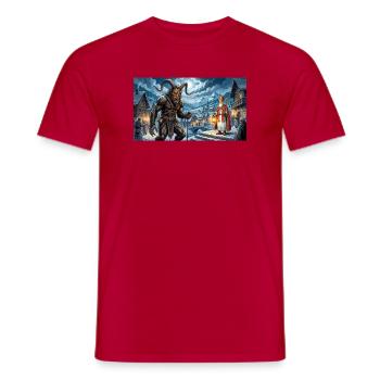 Nikolaus und Krampus beginnen eine dauerhafte Traditi - Männer T-Shirt - Rot - Vorne - AI Model Male 178 dark (178cm)