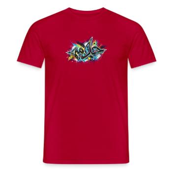 Neon-Graffiti-Explosion - Männer T-Shirt - Rot - Vorne - AI Model Male 178 dark (178cm)