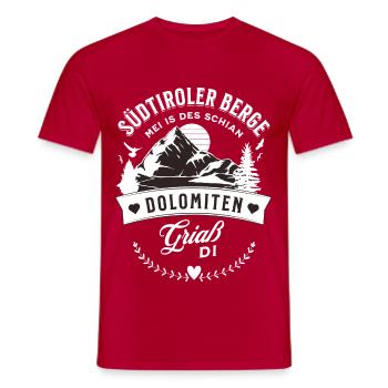 Südtiroler Berge Mei Is Des Schian Dolomiten - Männer T-Shirt - Rot - Vorne - AI Model Male 178 dark (178cm)