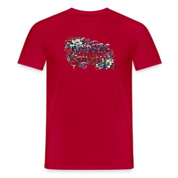 Frostig, aber stilvoll – Das eisige Winteremblem - Männer T-Shirt - Rot - Vorne - AI Model Male 178 dark (178cm)