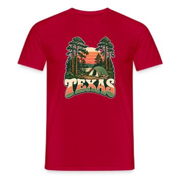 Texas Camping am Sonnenuntergang - Männer T-Shirt - Rot - Vorne - AI Model Male 178 dark (178cm)