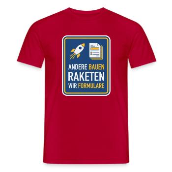 Bürokratie Spruch Raketen und Formulare - Männer T-Shirt - Rot - Vorne - AI Model Male 178 dark (178cm)