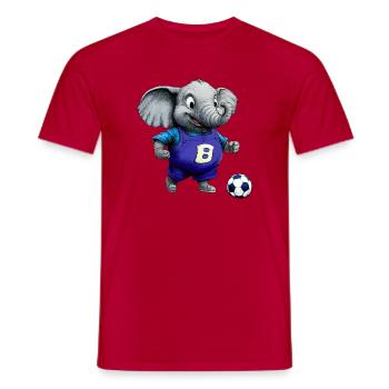 Elefanten Fussball / Fussballer Elefant - Männer T-Shirt - Rot - Vorne - AI Model Male 178 dark (178cm)