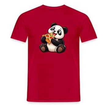 Cooler Pinguin mit Pizza Cartoon - Männer T-Shirt - Rot - Vorne - AI Model Male 178 dark (178cm)