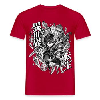 Isekai Kristallheld - Männer T-Shirt - Rot - Vorne - AI Model Male 178 dark (178cm)