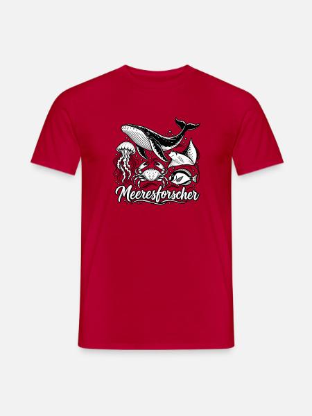 Meeresforscher Meerestiere  Kopieren - Männer T-Shirt - Rot