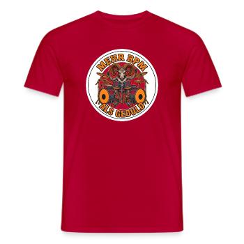 Mehr BPM als Geduld Drummer T-Shirt - Männer T-Shirt - Rot - Vorne - AI Model Male 178 dark (178cm)