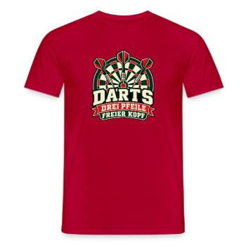 Darts – Drei Pfeile, freier Kopf - Männer T-Shirt - Rot - Vorne - AI Model Male 178 dark (178cm)