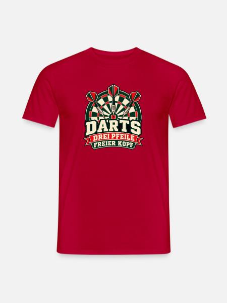 Darts – Drei Pfeile, freier Kopf - Männer T-Shirt - Rot