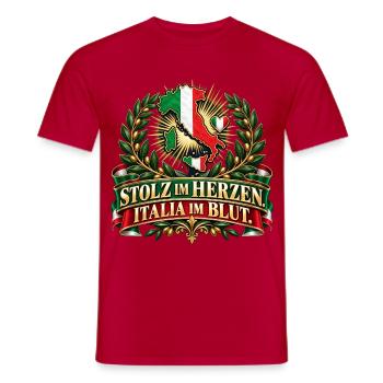 Stolz im Herzen. Italia im Blut. - Männer T-Shirt - Rot - Vorne - AI Model Male 178 dark (178cm)