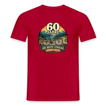 60 Jahre Die beste Strecke kommt noch - Männer T-Shirt - Rot - Vorne - AI Model Male 178 dark (178cm)
