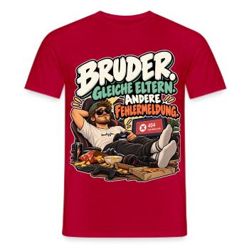 Bruder 404 Fehlermeldung - Männer T-Shirt - Rot - Vorne - AI Model Male 178 dark (178cm)