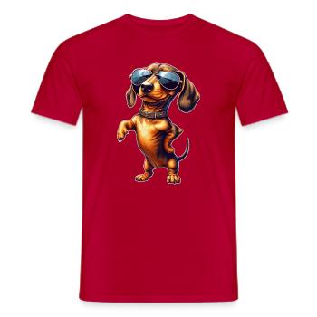 Sonnenbrillen Dackel Style - Männer T-Shirt - Rot - Vorne - AI Model Male 178 dark (178cm)