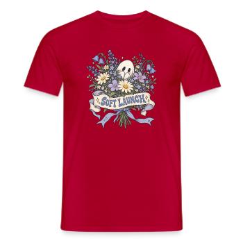 Soft Launch Blumenstrauß mit Geist - Männer T-Shirt - Rot - Vorne - AI Model Male 178 dark (178cm)