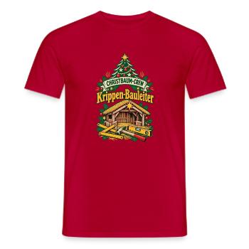 Christbaum-Crew Krippen-Bauleiter - Männer T-Shirt - Rot - Vorne - AI Model Male 178 dark (178cm)