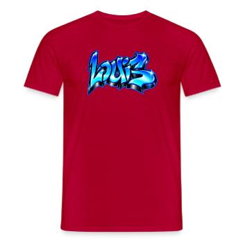 Electric Blue Wolf Graffiti! Wilde Straßenkunst - Männer T-Shirt - Rot - Vorne - AI Model Male 178 dark (178cm)
