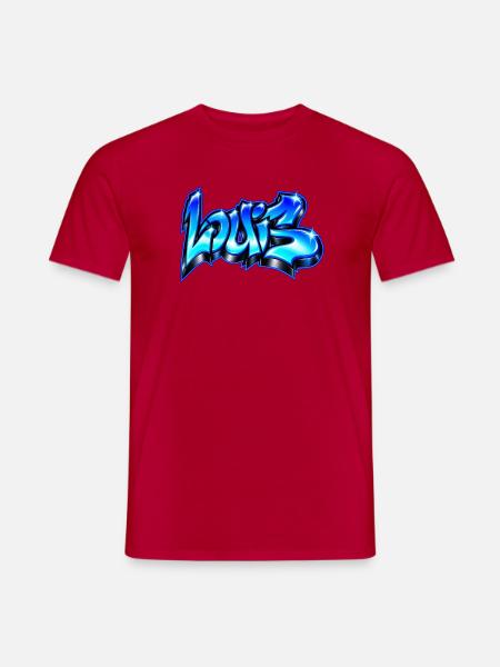 Electric Blue Wolf Graffiti! Wilde Straßenkunst - Männer T-Shirt - Rot