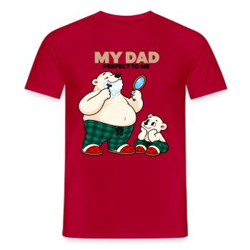 Perfekter Vater – lustiger Eisbär-Vater - Männer T-Shirt - Rot - Vorne - AI Model Male 178 dark (178cm)