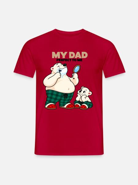 Perfekter Vater – lustiger Eisbär-Vater - Männer T-Shirt - Rot