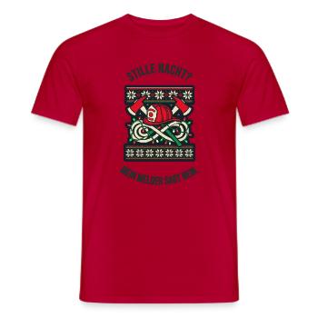 Feuerwehr Weihnachten Melder Ugly Christmas - Männer T-Shirt - Rot - Vorne - AI Model Male 178 dark (178cm)