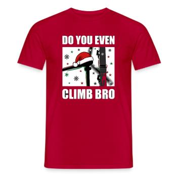Do You Even Climb Bro Windrad Weihnachten - Männer T-Shirt - Rot - Vorne - AI Model Male 178 dark (178cm)