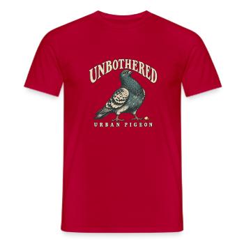 Unbothered Urban Pigeon Lustige Stadttaube - Männer T-Shirt - Rot - Vorne - AI Model Male 178 dark (178cm)