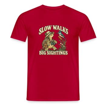 Schildkröte Vogelbeobachter - Männer T-Shirt - Rot - Vorne - AI Model Male 178 dark (178cm)