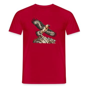 Bartgeier – Majestät der Alpen - Männer T-Shirt - Rot - Vorne - AI Model Male 178 dark (178cm)