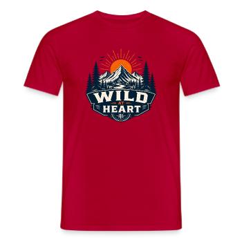 Wild at Heart Bergwelt - Männer T-Shirt - Rot - Vorne - AI Model Male 178 dark (178cm)