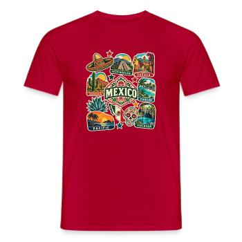 Mexiko Reisesticker - Männer T-Shirt - Rot - Vorne - AI Model Male 178 dark (178cm)