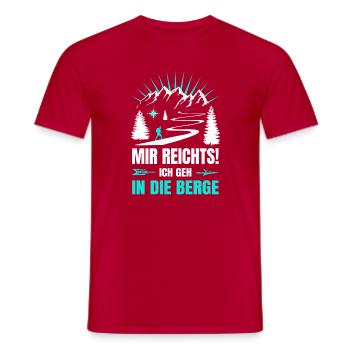 Mir_reichts_ich_geh_in_die_Berge - Männer T-Shirt - Rot - Vorne - AI Model Male 178 dark (178cm)