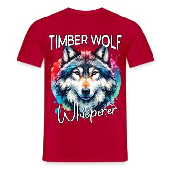 Grauwolf Flüsterer - Männer T-Shirt - Rot - Vorne - AI Model Male 178 dark (178cm)