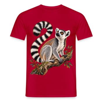 Katta im Geäst - Männer T-Shirt - Rot - Vorne - AI Model Male 178 dark (178cm)