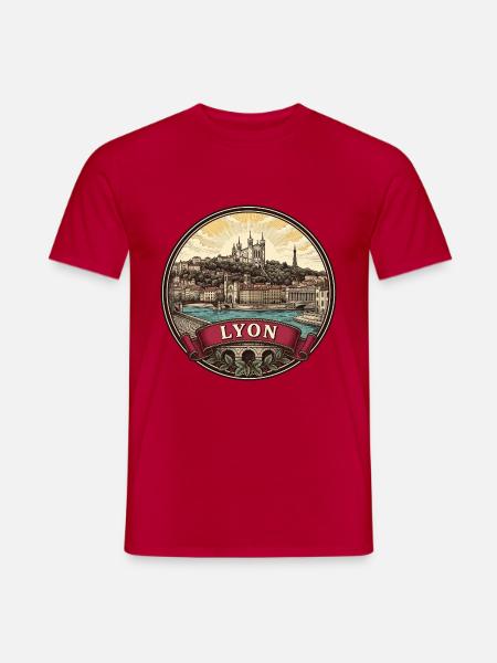Lyon Frankreich Reiseabzeichen Fourvière Basilique Geschenk - Männer T-Shirt - Rot