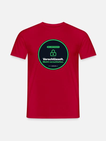 Verschlüsselt. Nicht verschlafen. SSL Nerd - Männer T-Shirt - Rot