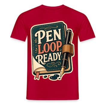 PEN LOOP READY - Männer T-Shirt - Rot - Vorne - AI Model Male 178 dark (178cm)