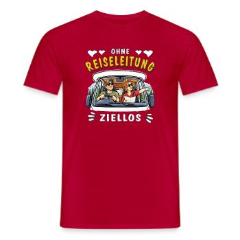Camping Ohne Reiseleitung ziellos - Männer T-Shirt - Rot - Vorne - AI Model Male 178 dark (178cm)