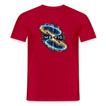 MELVIG – Blauer Ringnebel - Männer T-Shirt - Rot - Vorne - AI Model Male 178 dark (178cm)