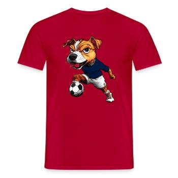 JRT Fussball - Männer T-Shirt - Rot - Vorne - AI Model Male 178 dark (178cm)