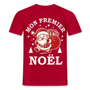 Erstes Weihnachtsbaby - Männer T-Shirt - Rot - Vorne - AI Model Male 178 dark (178cm)